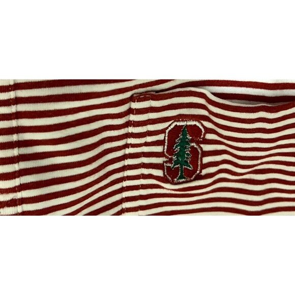 Johnnie O Hangin Out Polo Shirt Red White Striped Short Sleeve Cotton Size Med - Picture 7 of 7